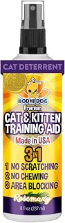 Bodhi 3-in-1 Cat & Kitten Training Aid - Cat Deterrent Spray for Indoor and Outdoor Use - Repellent to Establish Boundaries, Keep Cats Off Furniture, Protect Rugs & Plants - Made in USA (8 Fl Oz)