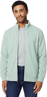 Amazon Essentials Men's Full Zip Mock Neck French Terry Sweatshirt, Lightweight