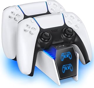 PS5 Charging Station, PS5 Controller Charger Station for Dualsense Controller, OIVO PS5 Charger for PlayStation 5 Dual Controller, PS5 Controller Charger with 2 Types of Cables