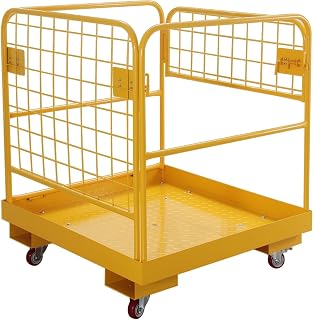 Atatod Forklift Safety Cage 36"x36" inch Heavy Duty Forklift Man Basket 1150lbs Capacity Work Platform Provide Safety for Most Aerial Jobs