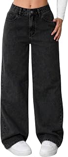 GORGLITTER Girl's Baggy Jeans Wide Leg High Waisted Denim Pants Clothes