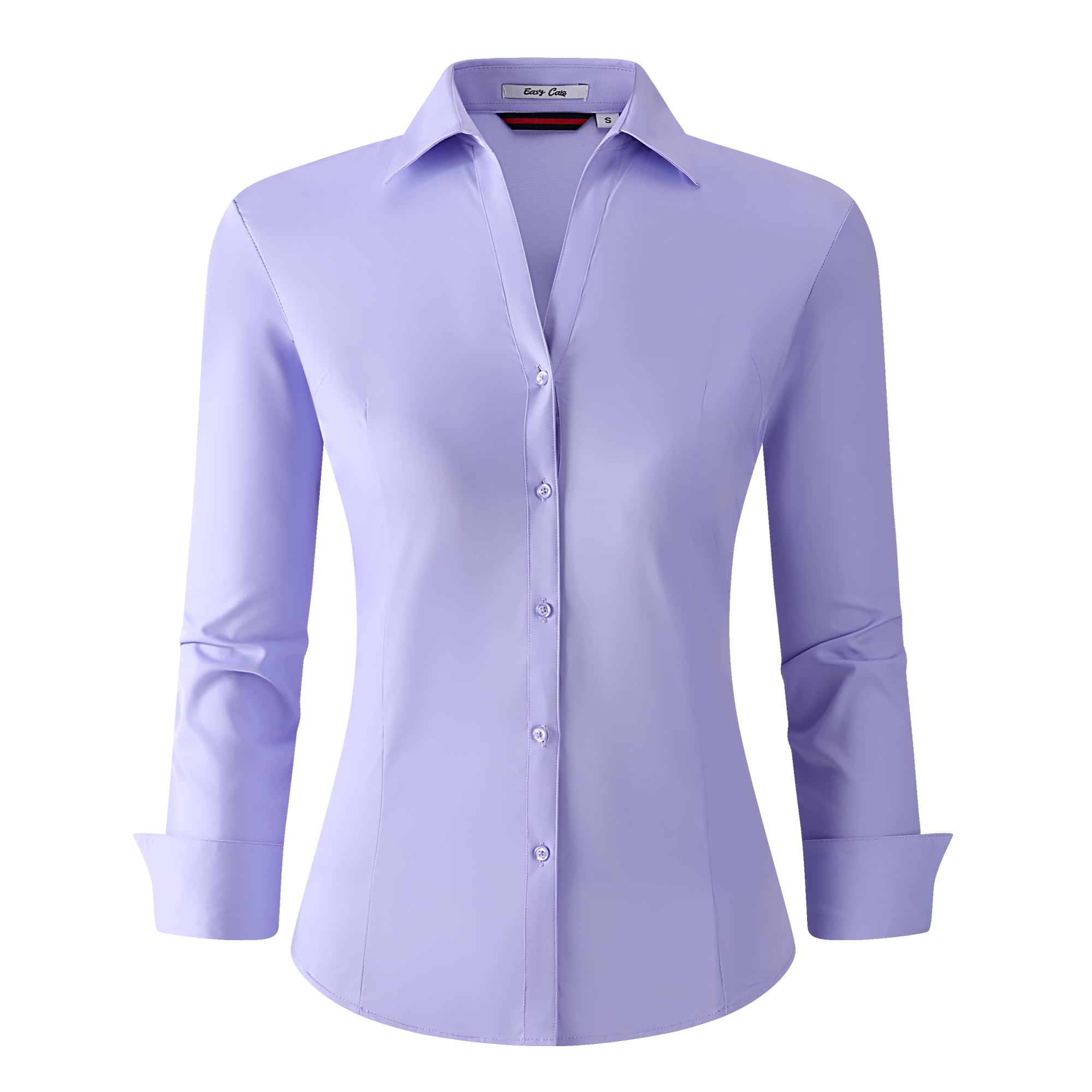 Alex Vando Women's Long Sleeve Dress Shirt Wrinkle Free Stretch Casual Work Blou