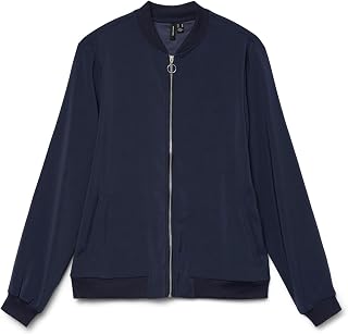 VERO MODA Women's Jacket Blouson Fly Away Collar Zipper Lightweight Jacket Versatile