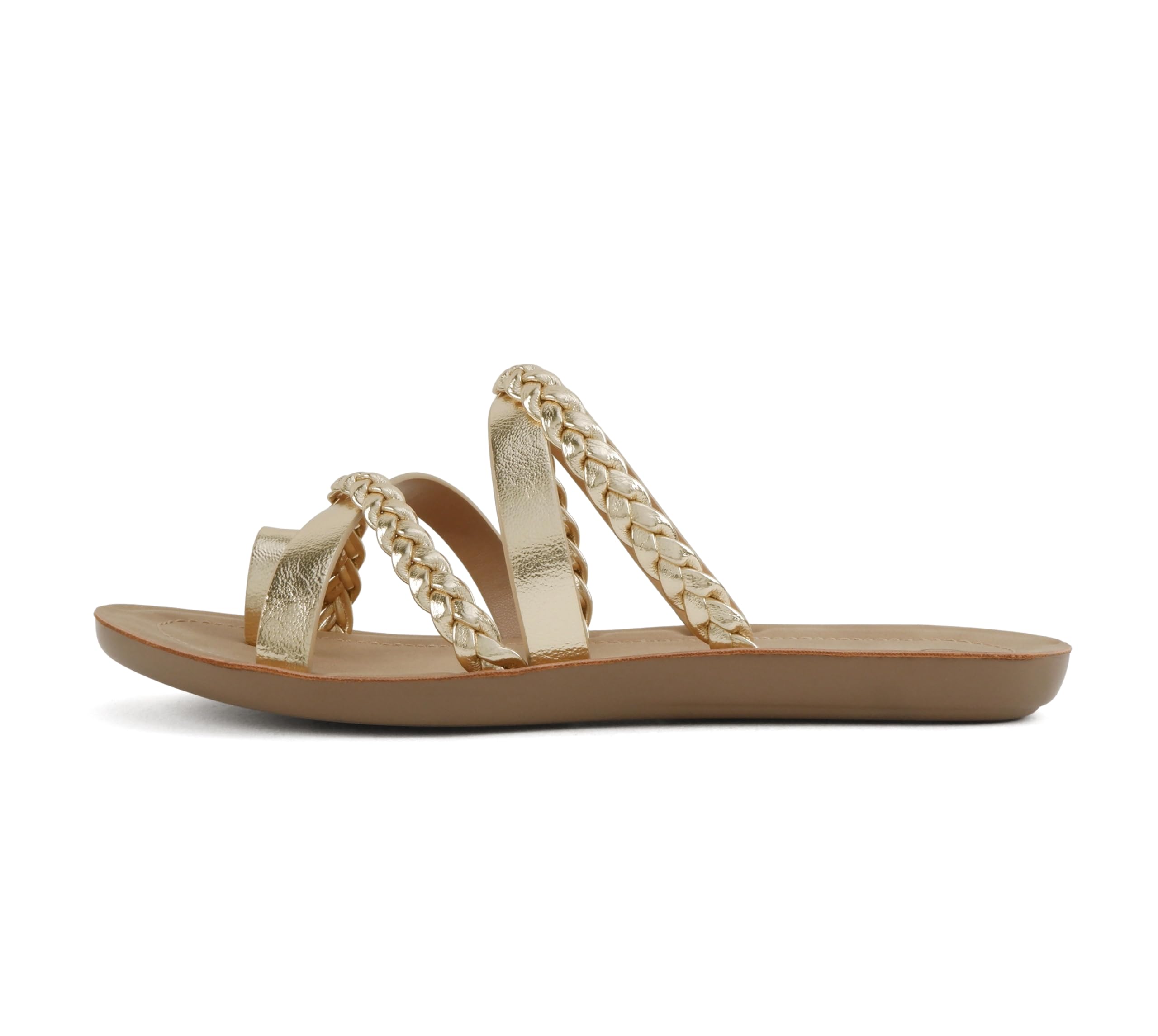 Soda ISABEL ~Women Fashion Comfortable Slip On Flat Cross bands Toe Ring Fashion