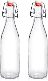 2 Pack Swing Top Glass Bottles,16oz Flip Glass Bottle with Airtight Lid | Airtight Flip Top Seal,Ideal for Vanilla Extract,Kombucha,Mead,Juice,Wine,Home Brewing & Fermentation