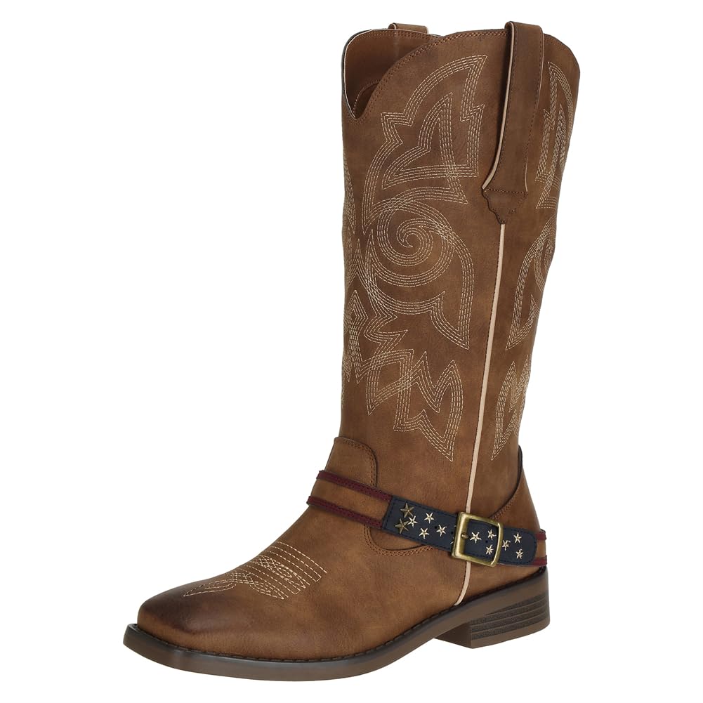 SheSole Women's Western Cowgirl Boots Ladies Fashion Country Cowboy Boots Mid Ca