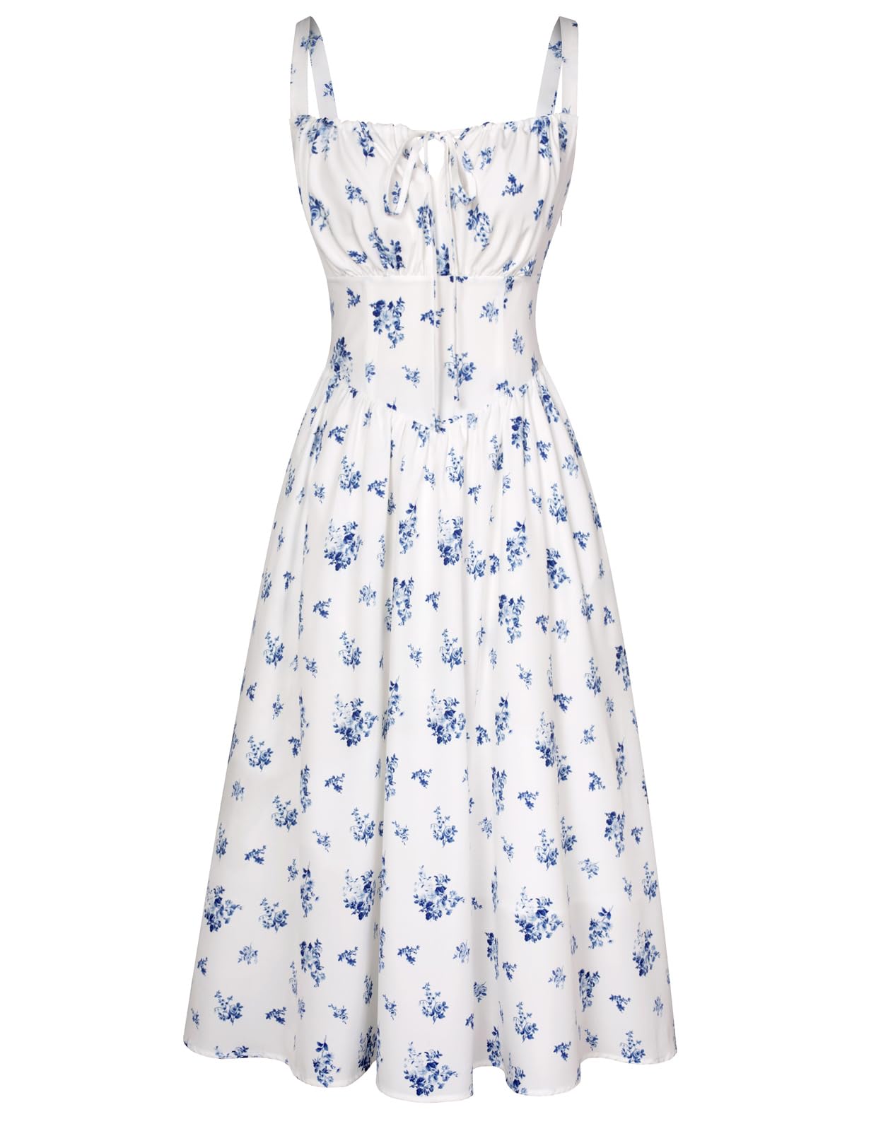 Scarlet Darkness Floral Print Ruffled Chest Flowy Summer Dress