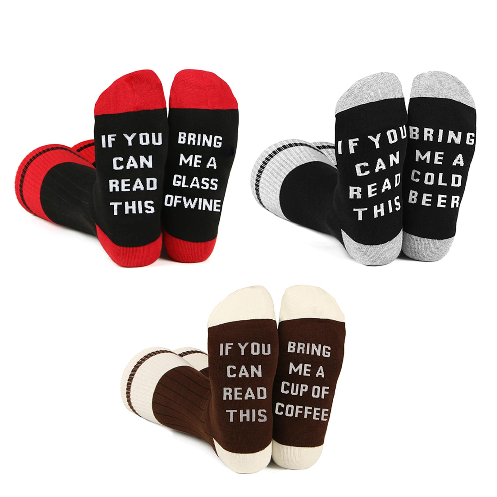 3 Pairs If You Can Read This Socks Funny Dress Socks Unisex Men Women
