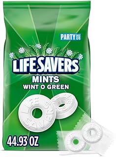 LIFE SAVERS Wint O Green Breath Mints Hard Candy Bulk Bag, 44.93 oz | Wintergreen hard candy for fresh breath, easy to share at the desk, on commutes or in a candy bowl, party, road trip
