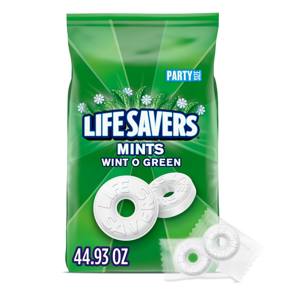 LIFE SAVERS Wint O Green Breath Mints Hard Candy Bulk Bag, 44.93 oz | Wintergree