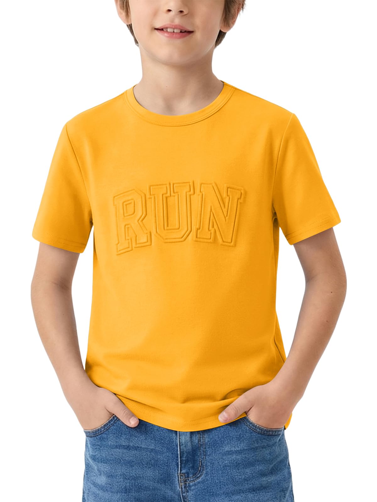 Haloumoning Maglietta a maniche corte per bambini, estiva, casual, girocollo, al
