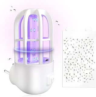 Indoor Fruit Fly Trap with 365–395nm UV Light – 360° Attracting Sticky Insect Catcher for Fruit Flies, Gnats, Mosquitoes, Moths & Houseflies (Refills Included)