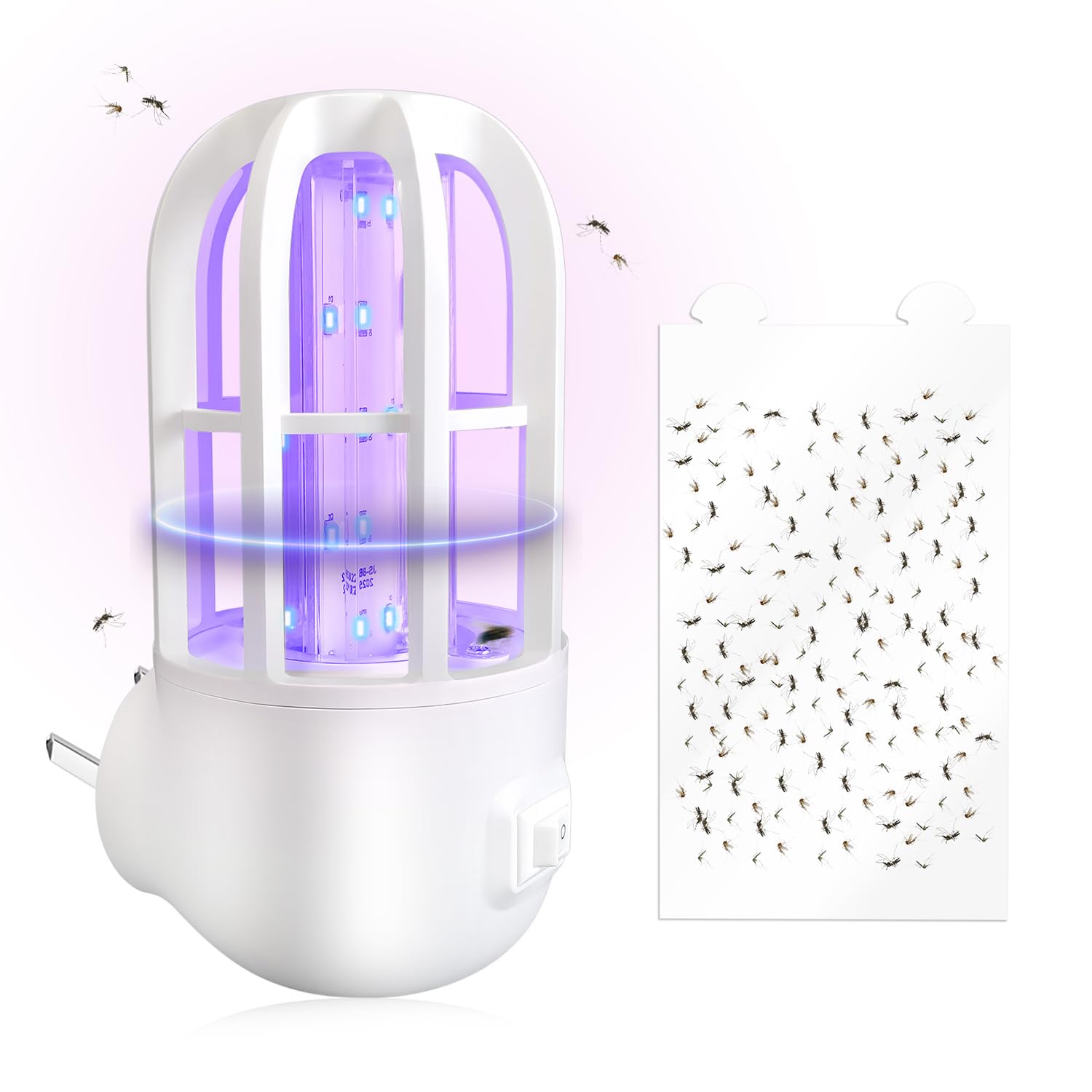 Indoor Fruit Fly Trap with 365–395nm UV Light – 360° Attracting Sticky Insect Ca