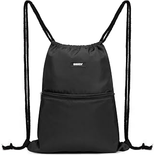 WANDF Drawstring Backpack String Bag Sackpack Cinch Water Resistant Nylon for Gym Shopping Sport Yoga
