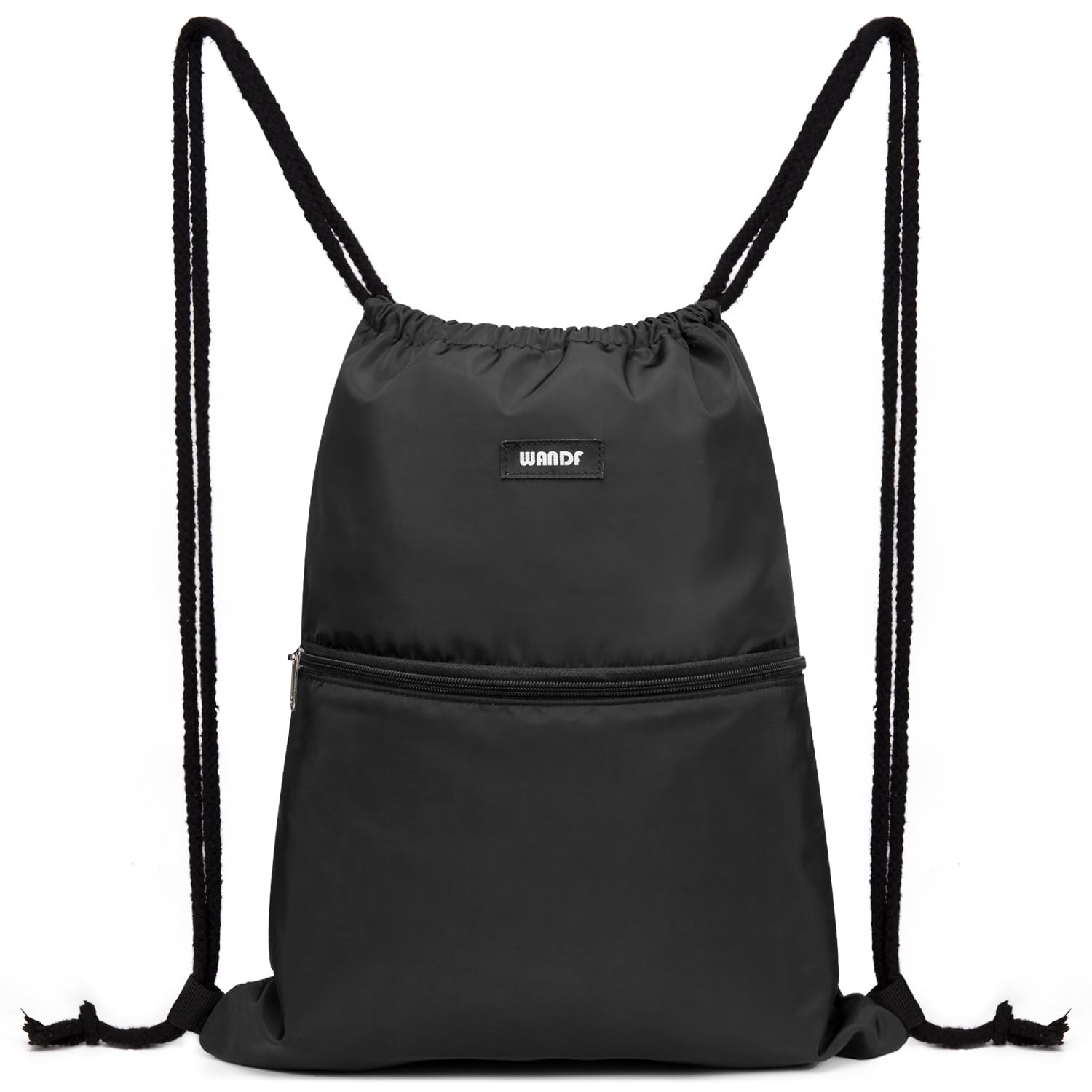 WANDF Drawstring Backpack String Bag Sackpack Cinch Water Resistant Nylon for Gy