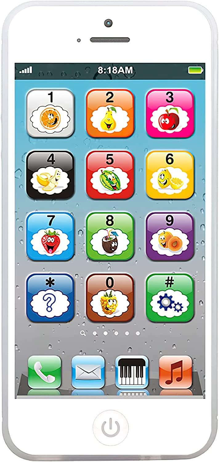 Wolmund Toy Learning Play Cell Phone with 8 Functions and Dazzling Lights Intera