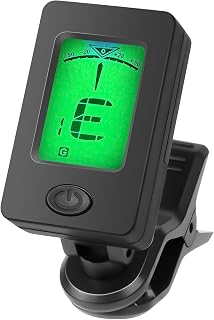 Aomig Guitar Tuner Clip On, Digital Electronic Tuner, Metronome Tuner for Acoustic Classical Guitar Bass Violin Ukulele and Other Stringed Instruments, Rotatable Accurate Musical Tuning Accessory
