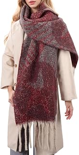 Winter Tartan Scarf for Women Wool Scarf Soft Warm British Style Long Scarf with Tassels Cozy Fashion Accessory