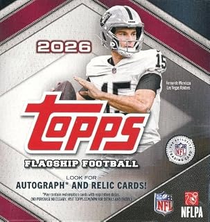 2026 ToppsFootball HUGE Factory Sealed HANGER Box with 59 New Mint Cards!