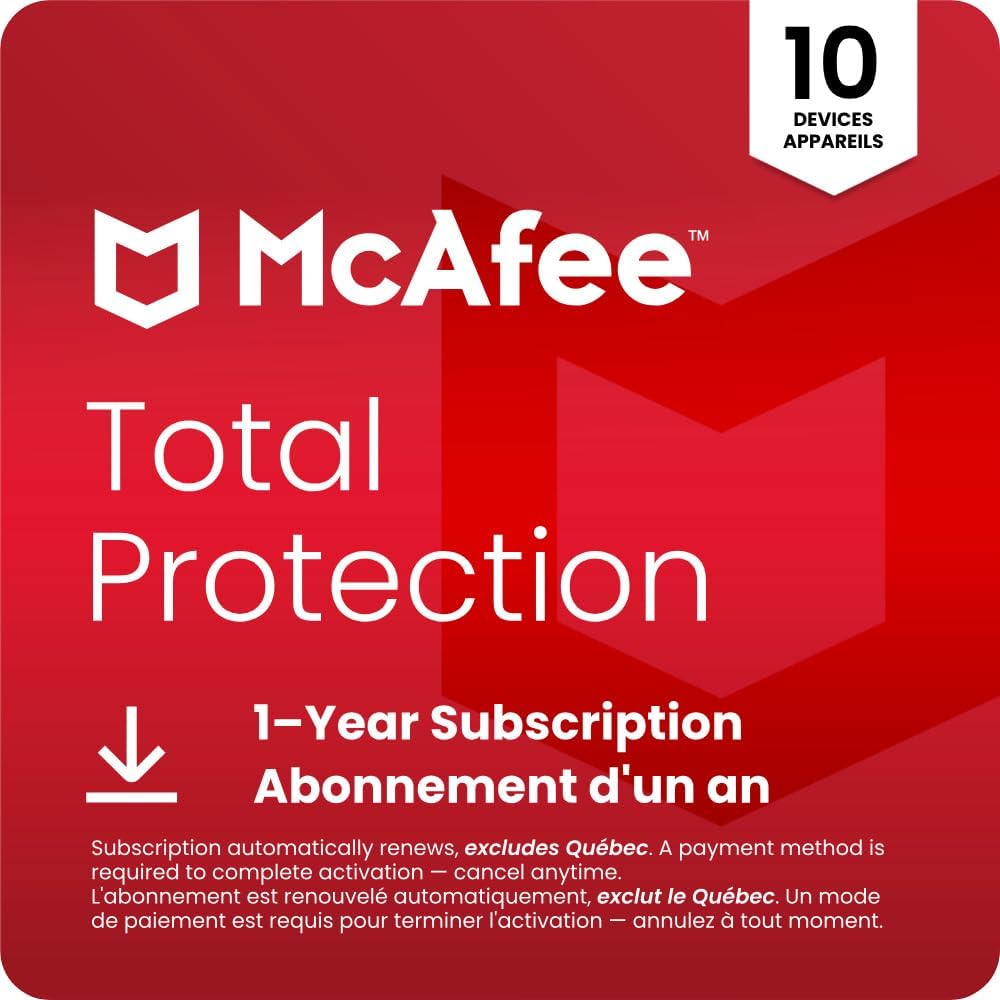 McAfee Total Protection 2026 Ready | 10 Device | Cybersecurity Software Includes