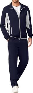 COOFANDY Conjunto deportivo de 2 piezas para hombre, con cremallera completa, para correr, correr, estilo informal, cálido