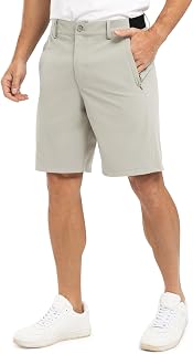 TBMPOY Pantaloncini da golf da uomo da 22,9 cm, ad asciugatura rapida, pantaloncini casual corti corti corti piatti frontali elasticizzati leggeri per lavoro, viaggi d'affari