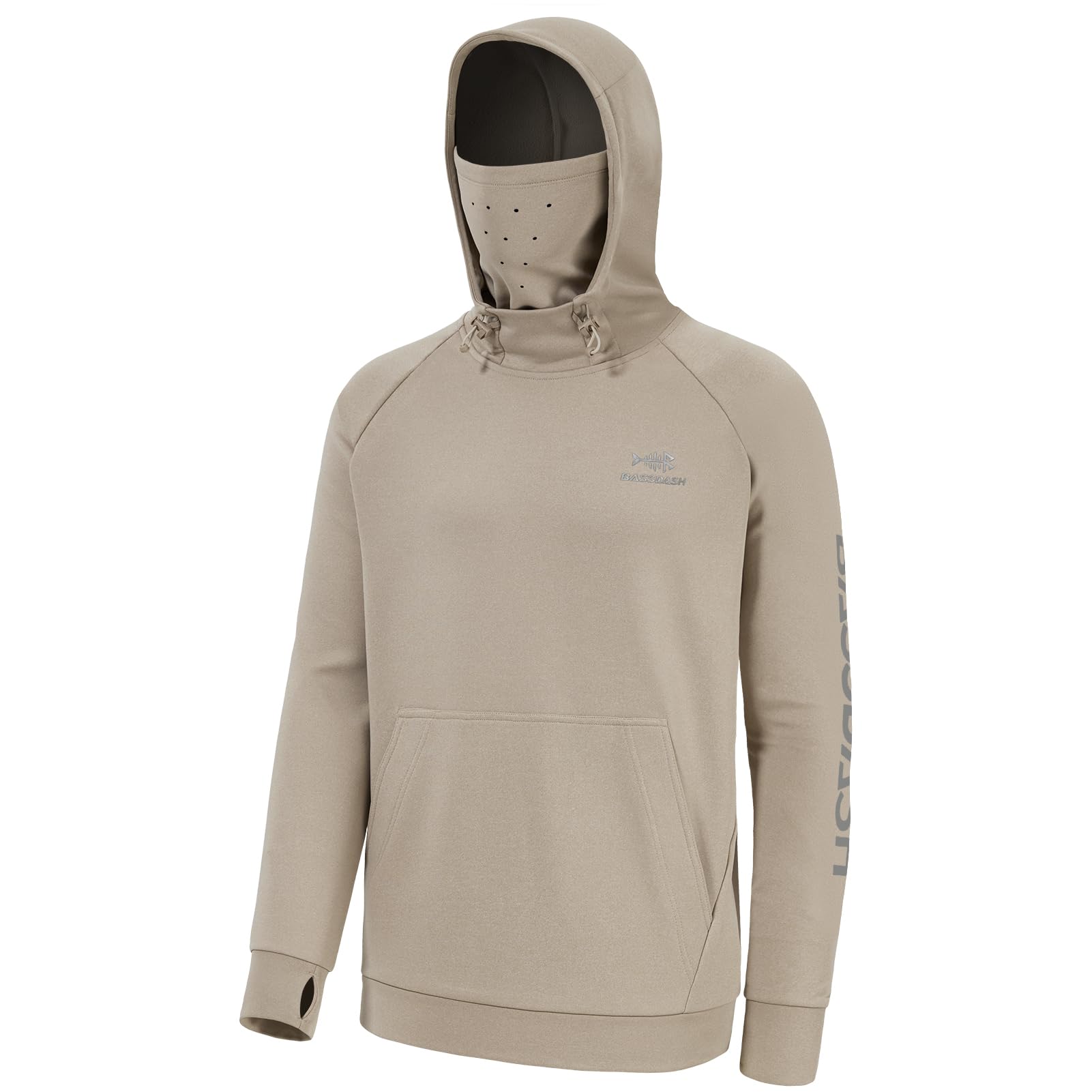 Bassdash Men’s Fishing Fleece Hoodie with Neck Gaiter Water Resistant Performanc