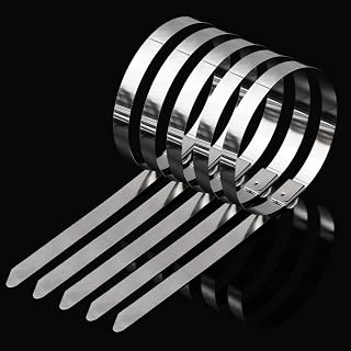 10 Pcs Stainless Steel Self Locking Cable Ties Wire Lock Multipurpose Heavy Duty Tie Organizers 0.8 x 20cm