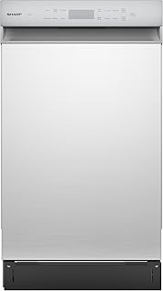 Sharp SDW4523MS 18-Inch Built-In Dishwasher, Stainless Steel, 47 dB, Third Rack, 8 Place Settings, 6 Wash Cycles