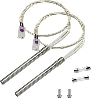 2 Pack Hot Rod Igniter Kit for Pit Boss, Camp Chef Grills, with 2 Fuses | Replace 70112 PG24-21, With 2 Screws, 120V 200W, Only 1/8''-1/4'' into Firepot, 304S Stainless Steel, Easy to Install