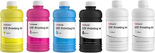 InkSonic Premium DTF Ink Refill Set, 6 x 250mL CMYKWW, for DTF Printers | 1.5L total for vivid PET film transfers; fits all DTF printers, including L1800, R1390, L805, XP600 and ET-8550.
