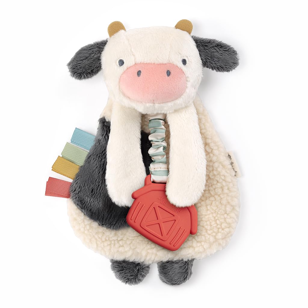 Itzy Ritzy Lovey Including Teether, Teething Relief, 0 Months & Up (Cow) | Baby 