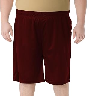 Idtswch Mens Basketball Shorts Big Tall Athletic Lightweight Slim Fit Dry Training Workout Zip Pockets (XL-8X)