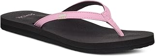 Sanuk Yoga Joy Womens Flip Flops | Yoga Mat Footbed | Sandals for Women | Womens Yoga Sandals | Women's Beach Sandals