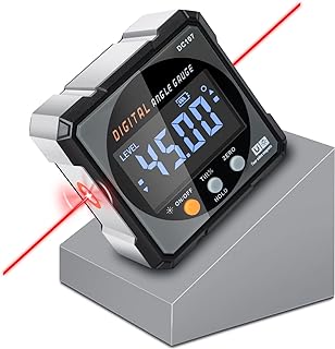 COROLLATA Digital Angle Finder & Gauge, Magnetic Dual Laser Inclinometer | 4-Side Strong Magnetic Protractor, Electronic Laser, Digital Level Cube, Table Saw Miter, Woodworking Measuring Tool, Hanging
