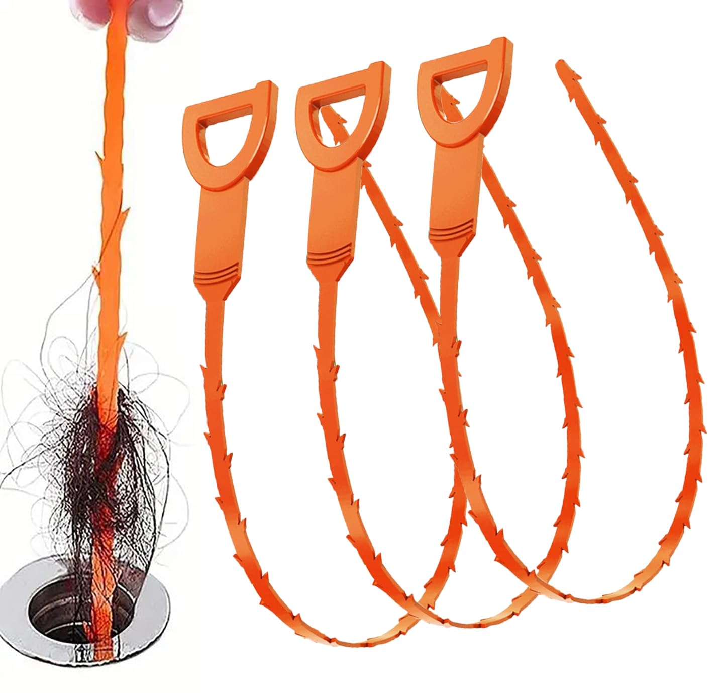 Speetop Drain Snake Clog Remover:3 Pcs Hair Clog Auger 25In Drain Cleaner | Hair