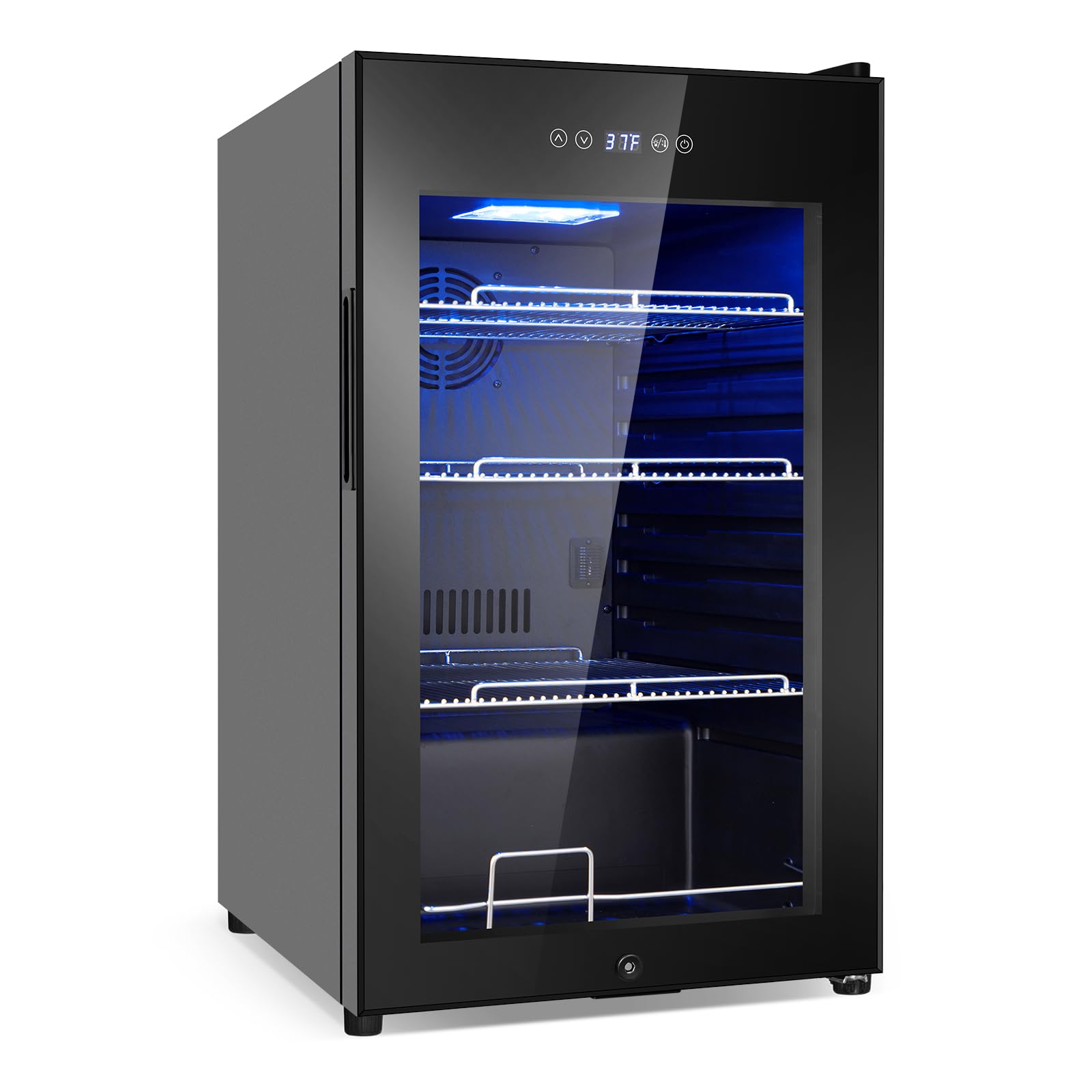 17" 126-Can Beverage Refrigerator, Countertop/Freestanding with Glass Door | Tem