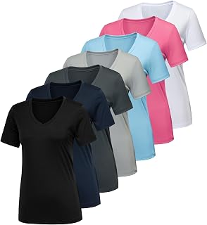 CE' CERDR 5/7 Pack Women’s Workout Shirts Quick Dry V Neck Athletic T Shirt
