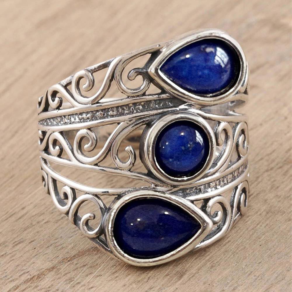Silver Color Hollow-out Style Wide Ring for Women Vintage Party Finger Jewelry