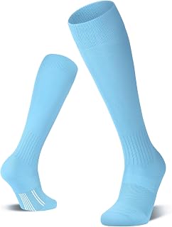 FITRELL 2/3 Pack Soccer Socks Baseball Softball For Youth Kids Boys Girls, Over-The-Calf Football Socks for Adult Men Women
