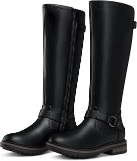 SHIBEVER Kniehohe Stiefel für Damen: bequeme gepolsterte Stiefel mit