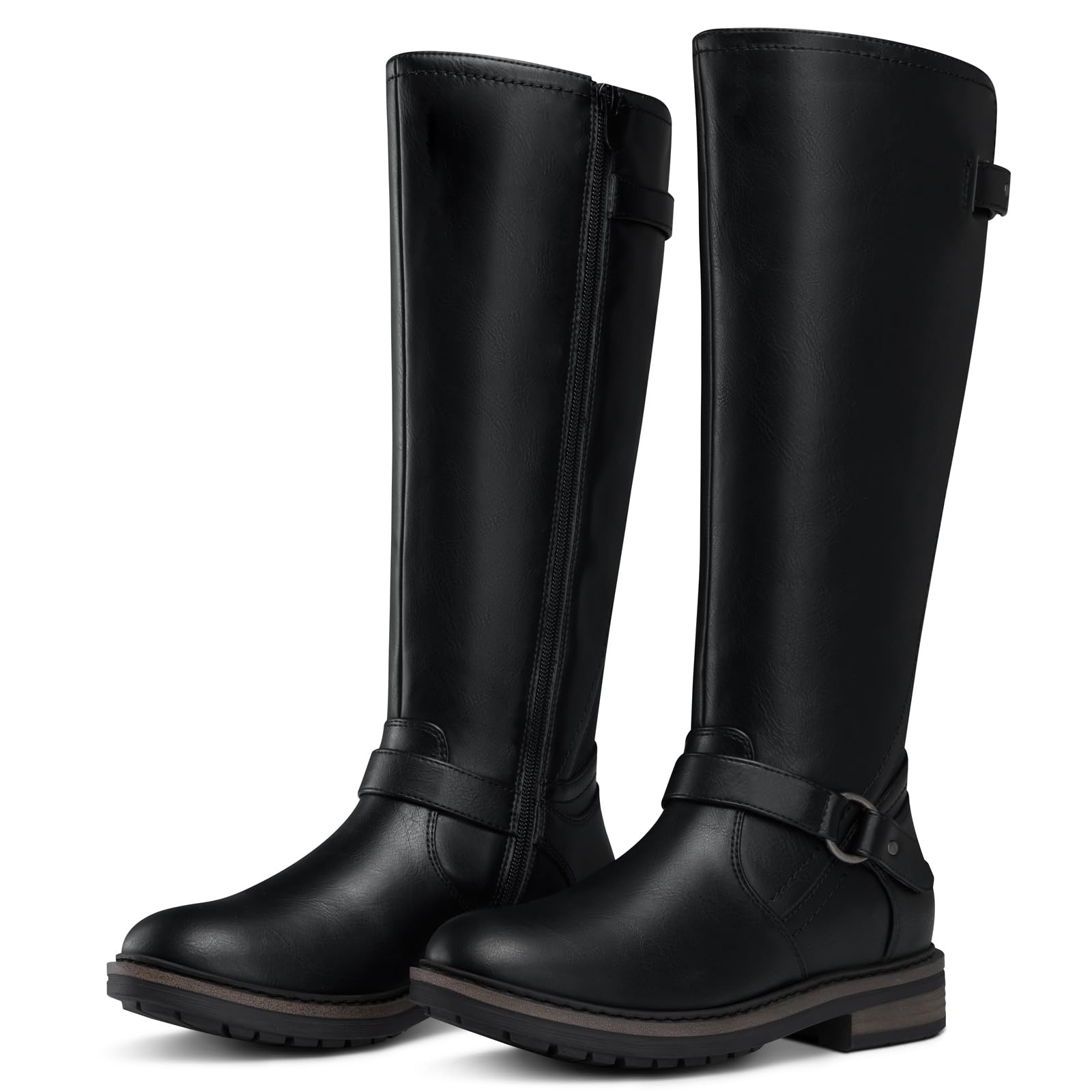SHIBEVER Kniehohe Stiefel für Damen: bequeme gepolsterte Stiefel mit