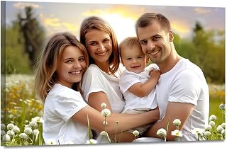 Personalized Framed Canvas Wall Art, Custom Your Photo on Canvas, Canvas Prints With Your Photo, Decor for Home Living room Bedroom Kitchen Framed Ready to Hang - 16L x 12W