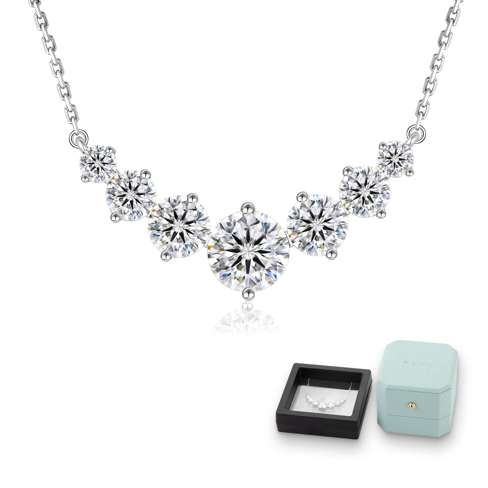 KRKC Moissanite Pendant for Women, Lab Created Diamond Necklace Anniversary Birt