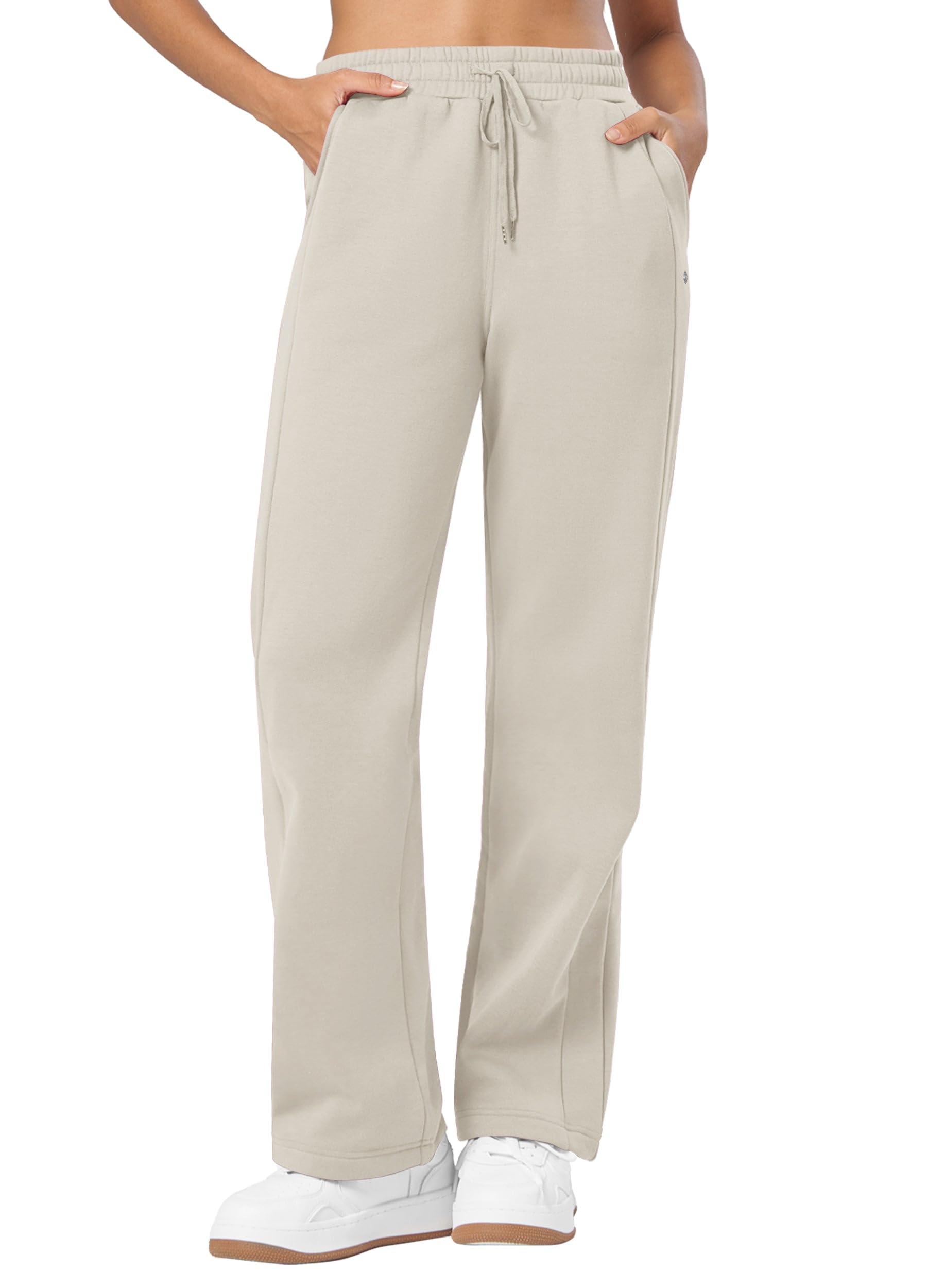WILLIT Ladies Fleece Lined Jogging Bottoms with Pockets Straight