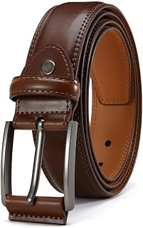 Men's Genuine Leather Dress Belt, Handmade, 100% Cow Leather, Fashion & Classic Designs for Work Business and Casual
