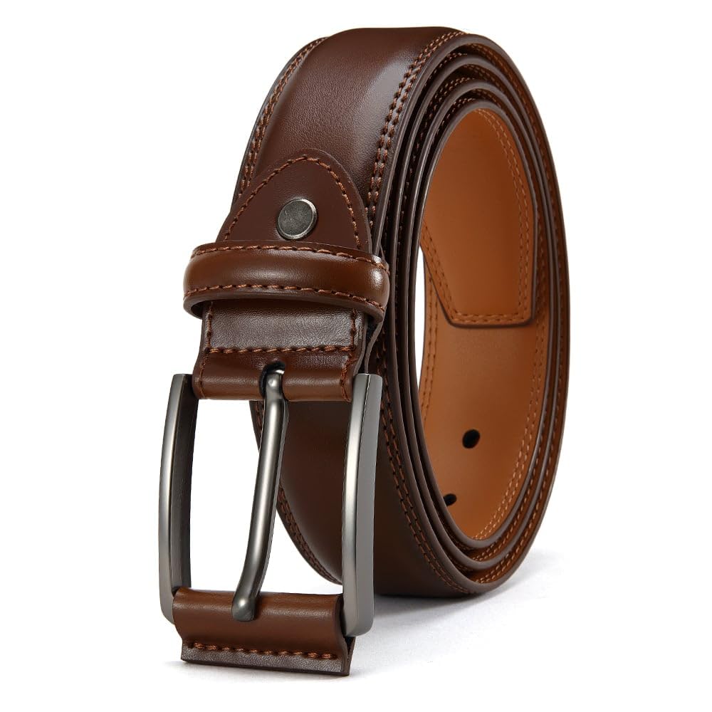 Men's Genuine Leather Dress Belt, Handmade, 100% Cow Leather, Fashion & Classic 