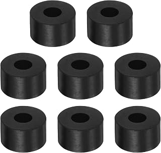 HARFINGTON 8pcs Rubber Spacer 1 Inch OD 0.4 Inch ID 0.6 Inch Thick Neoprene Round Anti Vibration Isolation Pads Isolator Rubber Washers Bushings for Home Cars Boat Accessories, Black