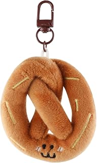 Cute Plush Keychain for Women, Practical Bread Keychain with Crescent Pendant for Backpacks, Bags and Wallets