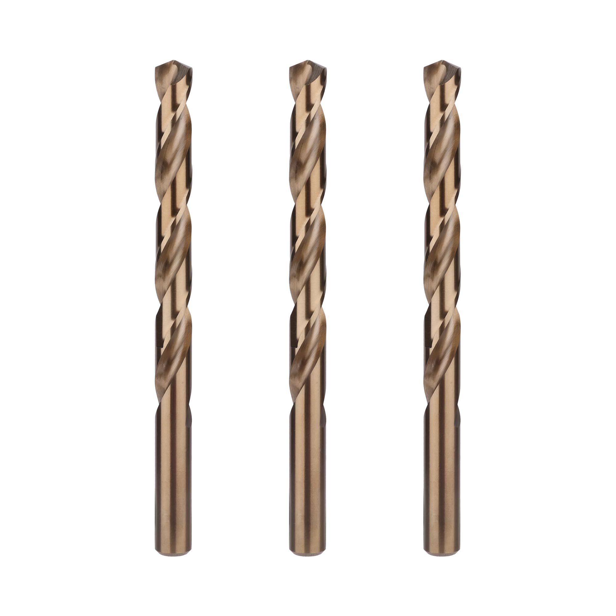 BECOLLO 1/2 Inch Cobalt Drill Bit Set, M35 Jobber Length Twist Drill Bits,Suitab